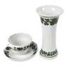 Meissen Café au Lait-Tasse und Vase Weinlaubdekor