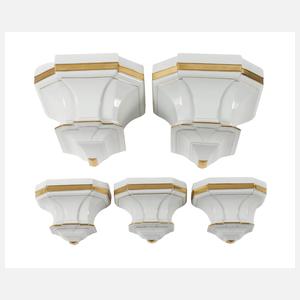 Meissen fünfteiliges Set Wandkonsolen