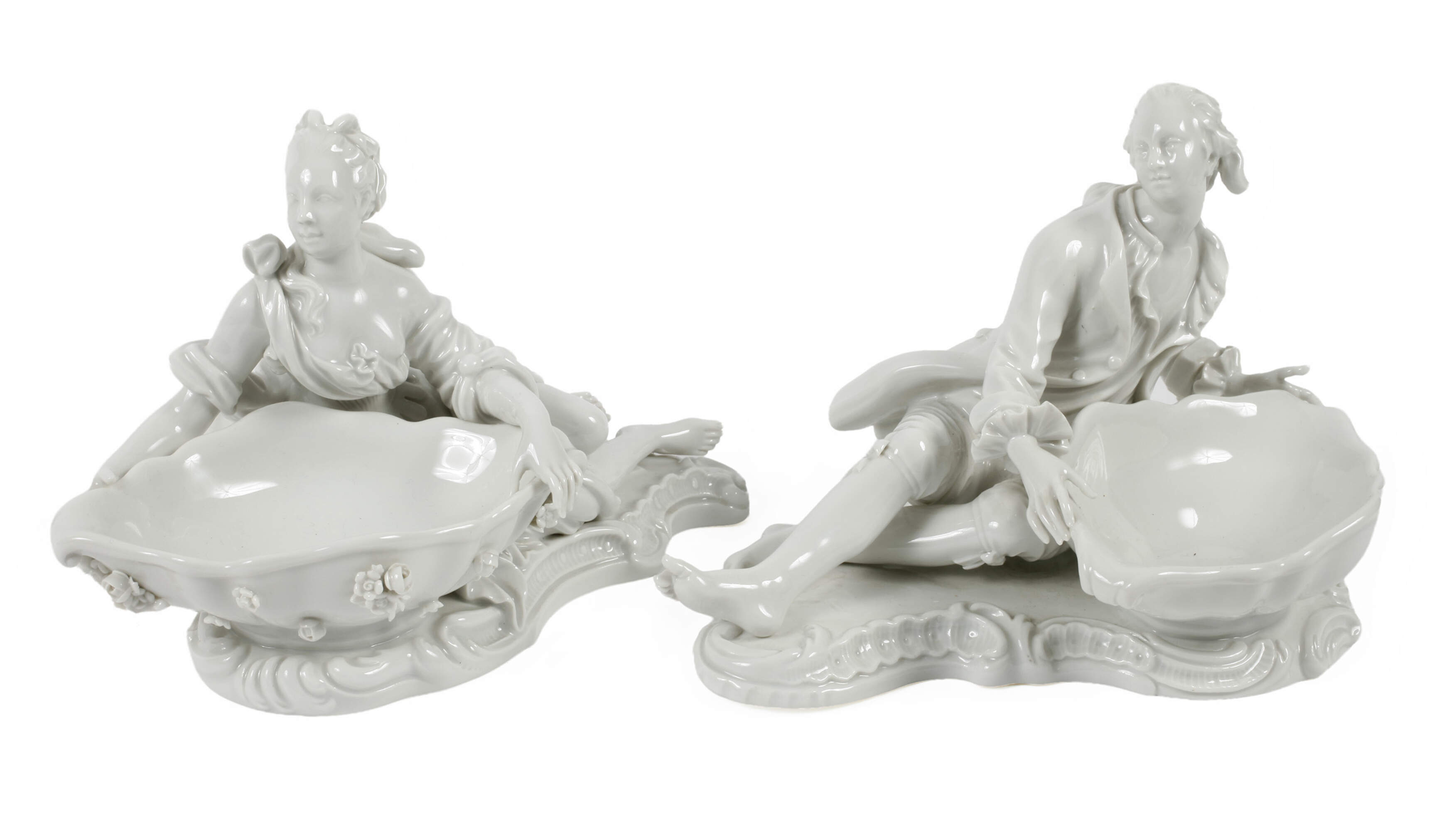 Meissen Paar figürliche Gewürzschalen