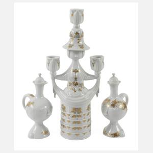 Rosenthal figürlicher Leuchter und zwei Kännchen