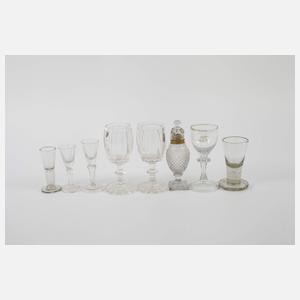Konvolut Barock- und Biedermeier-Gläser