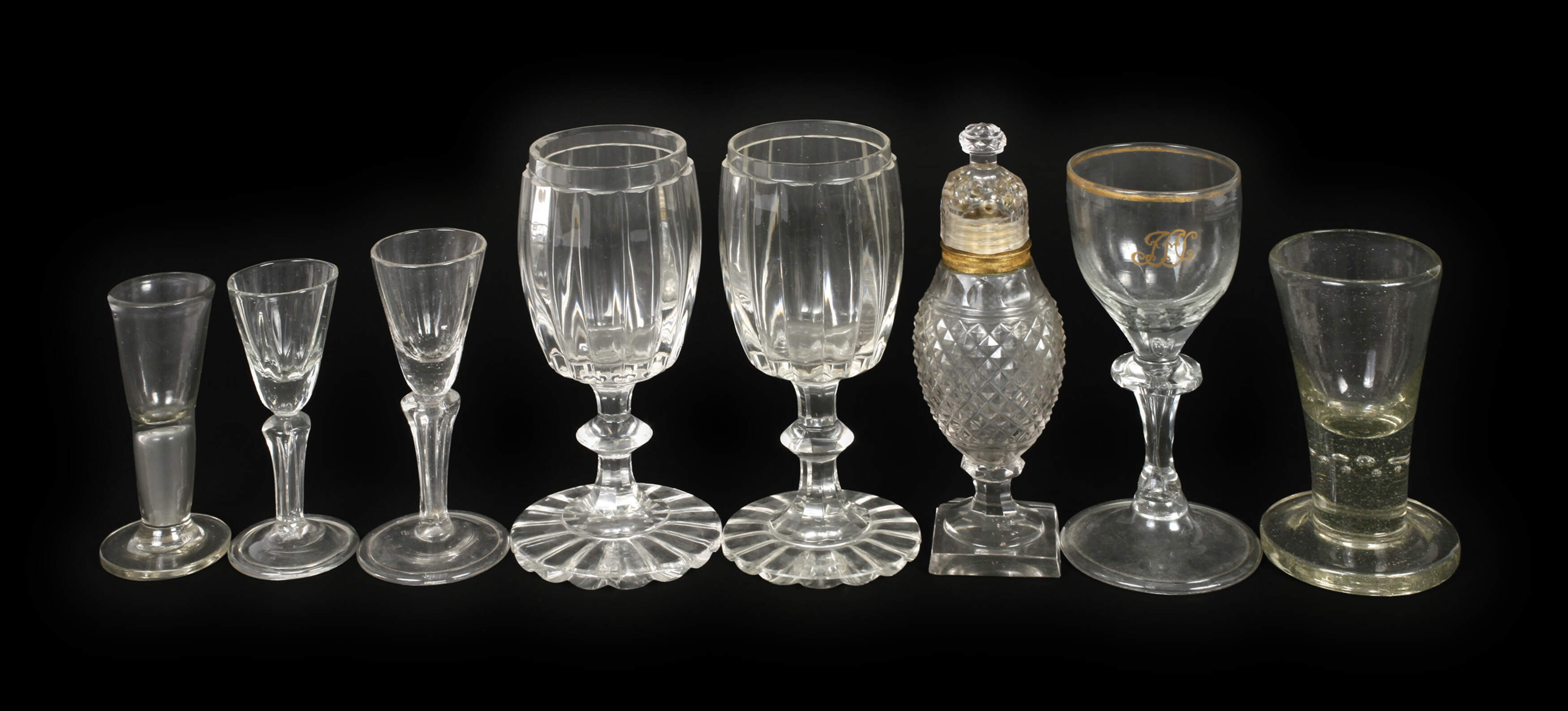 Konvolut Barock- und Biedermeier-Gläser