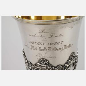 Feiner Silber-Deckelpokal 1852