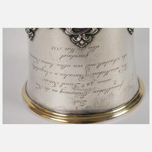 Feiner Silber-Deckelpokal 1852