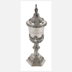 Feiner Silber-Deckelpokal 1852