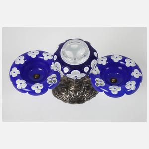 Biedermeier Gewürzmenage Silber/Glas