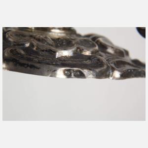 Biedermeier Gewürzmenage Silber/Glas