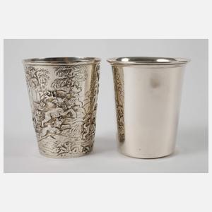 Silber Konvolut vier Trinkbecher