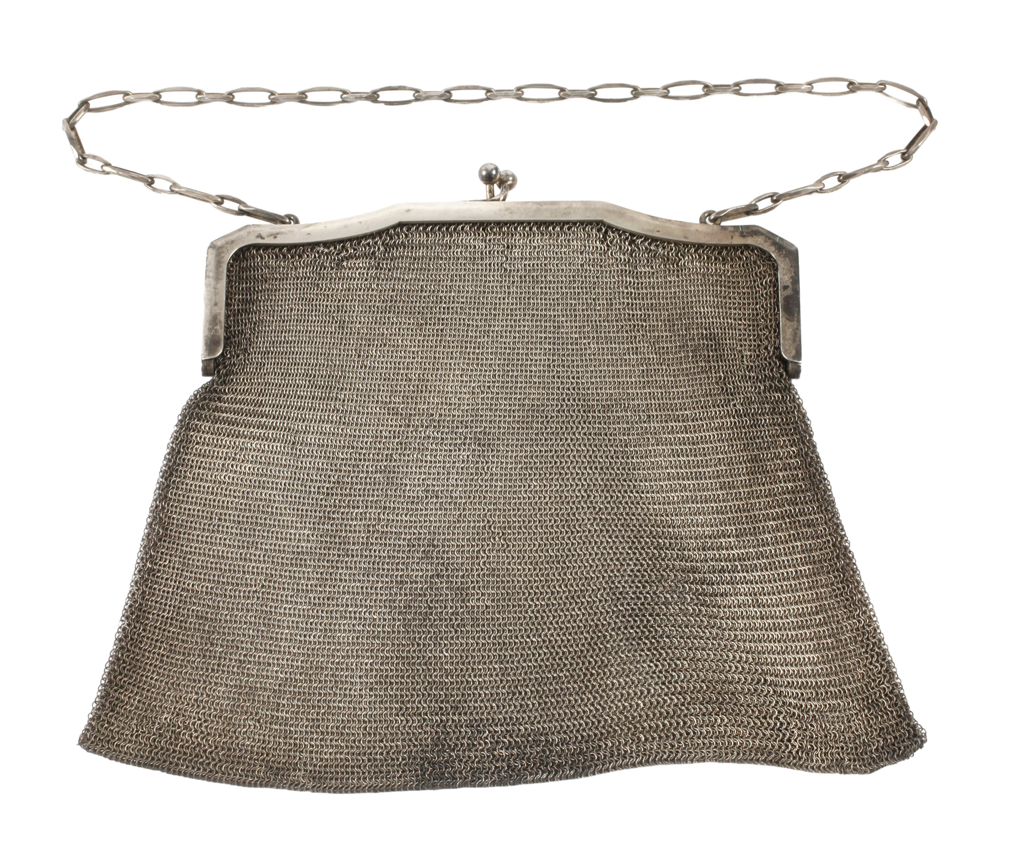 Silberne Abendtasche