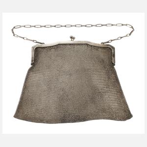 Silberne Abendtasche