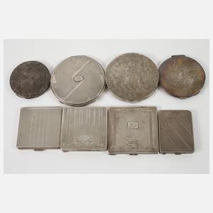 Sammlung Puderdosen Silber