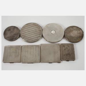 Sammlung Puderdosen Silber