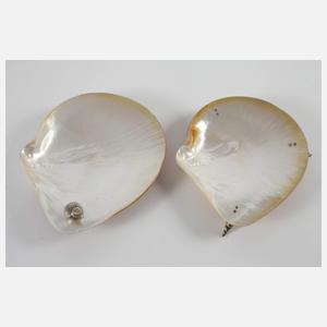 Drei Muschelschalen Perlmutt