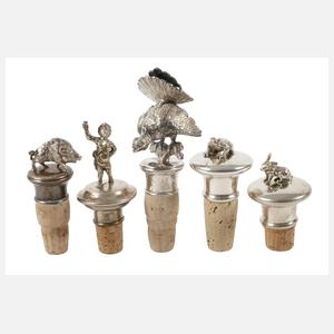 Silber fünf Flaschenstopfen