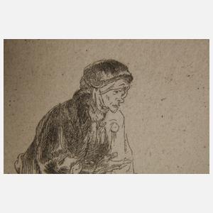 Rembrandt van Rijn, "Alte Bettlerin"