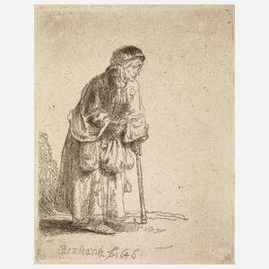Rembrandt van Rijn, "Alte Bettlerin"