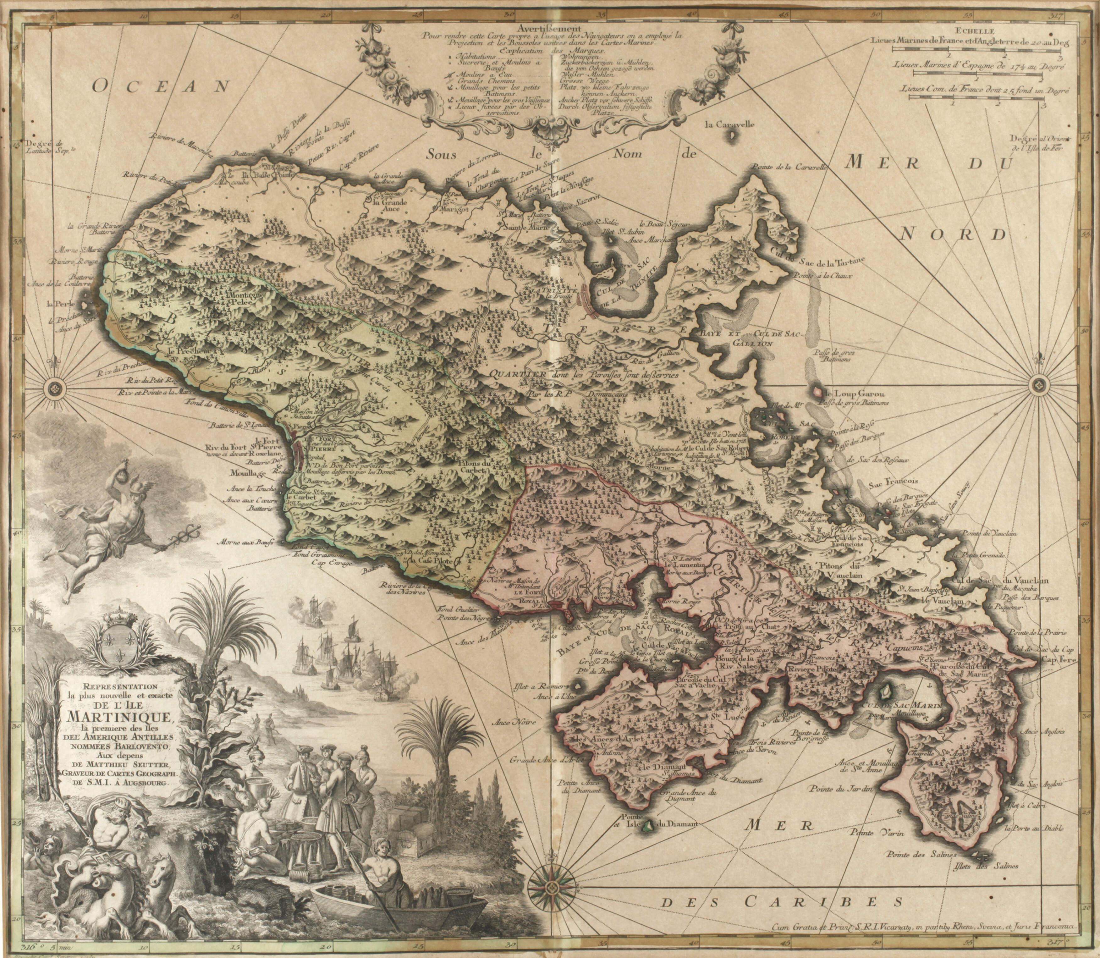 Matthäus Seutter, Inselkarte Martinique