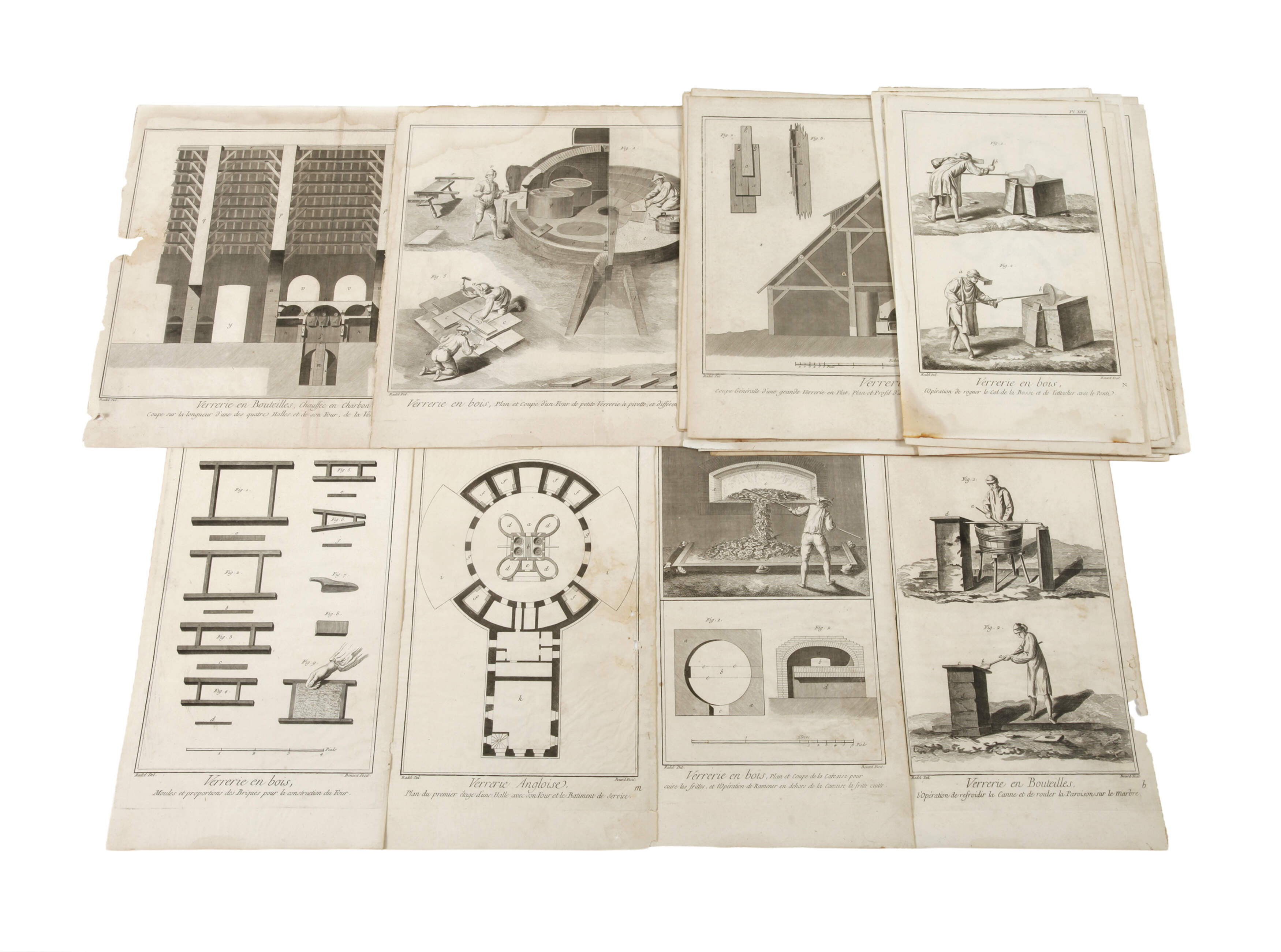 Graphikkonvolut Glasherstellung aus Encyclopédie