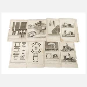 Graphikkonvolut Glasherstellung aus Encyclopédie
