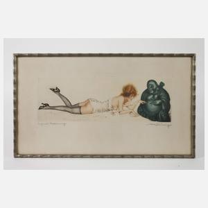 Max Brüning, "Liegende mit Buddha"