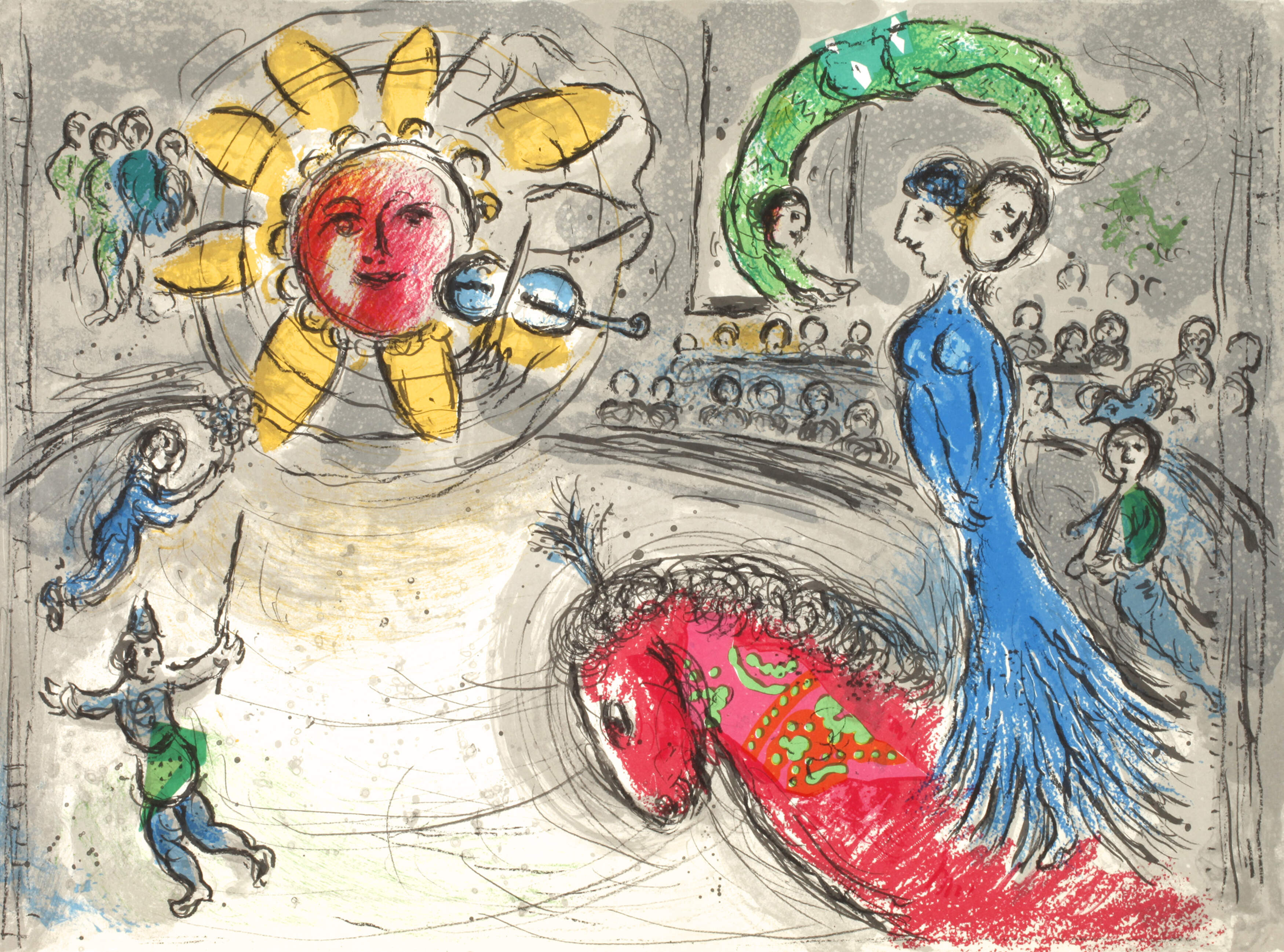 Marc Chagall, "Sonne und rotes Pferd"