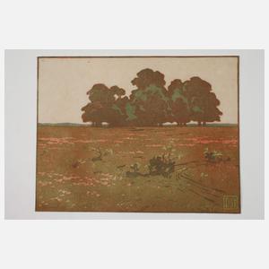 Daniel Staschus, Baumgruppe im Abendlicht