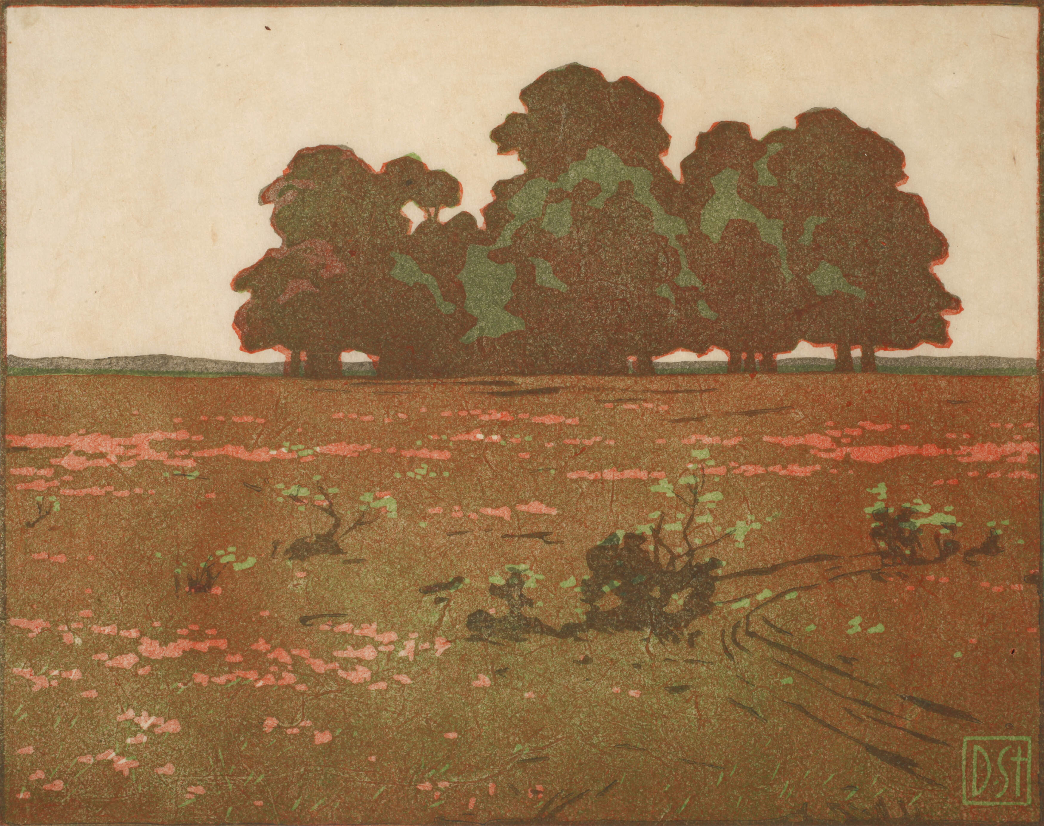Daniel Staschus, Baumgruppe im Abendlicht