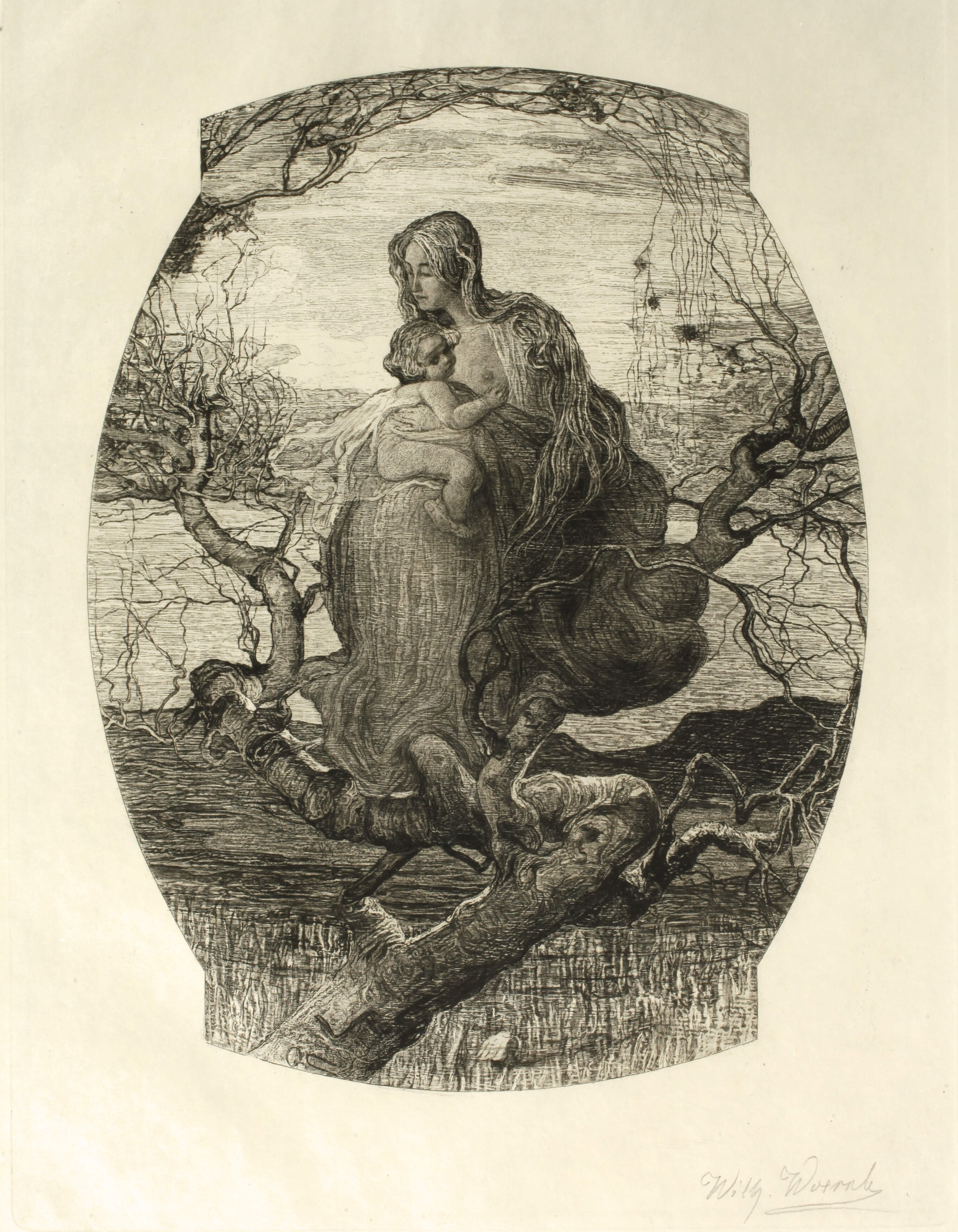 Wilhelm Woernle, "Engel des Lebens" nach Segantini