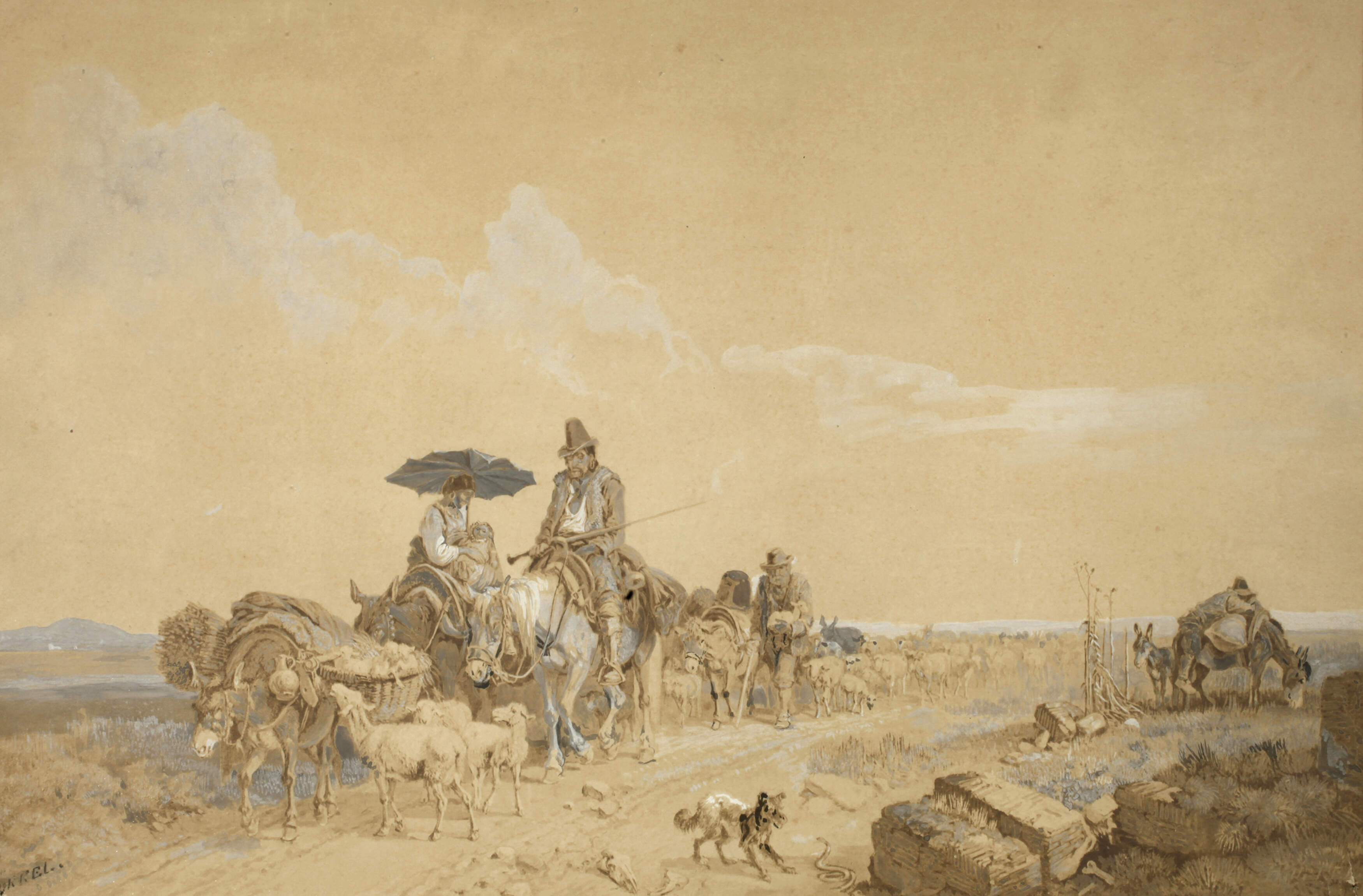 Heinrich Bürkel, attr., Römische Campagna