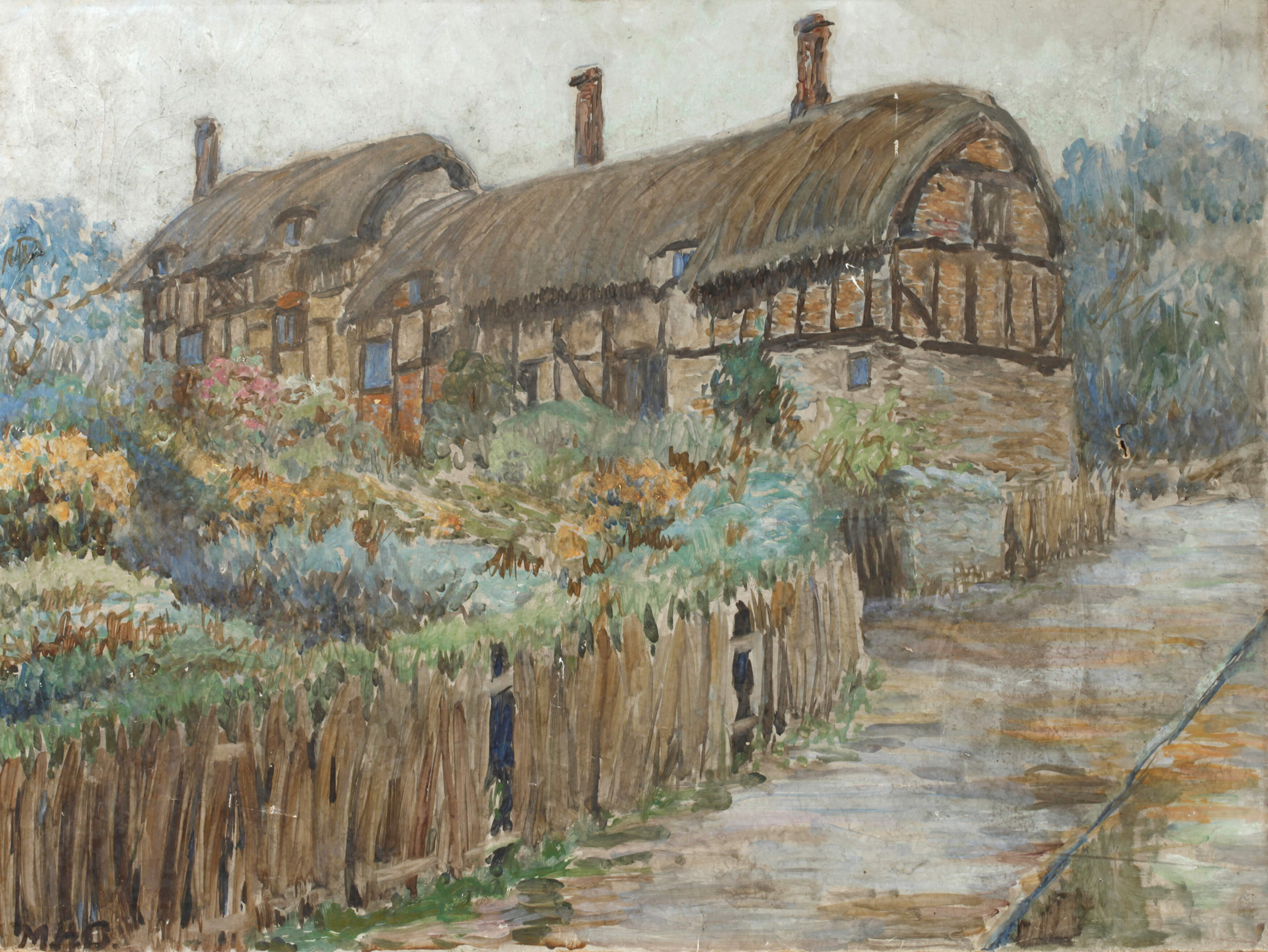 Mary Helen Carlisle, attr., Cottage im Garten