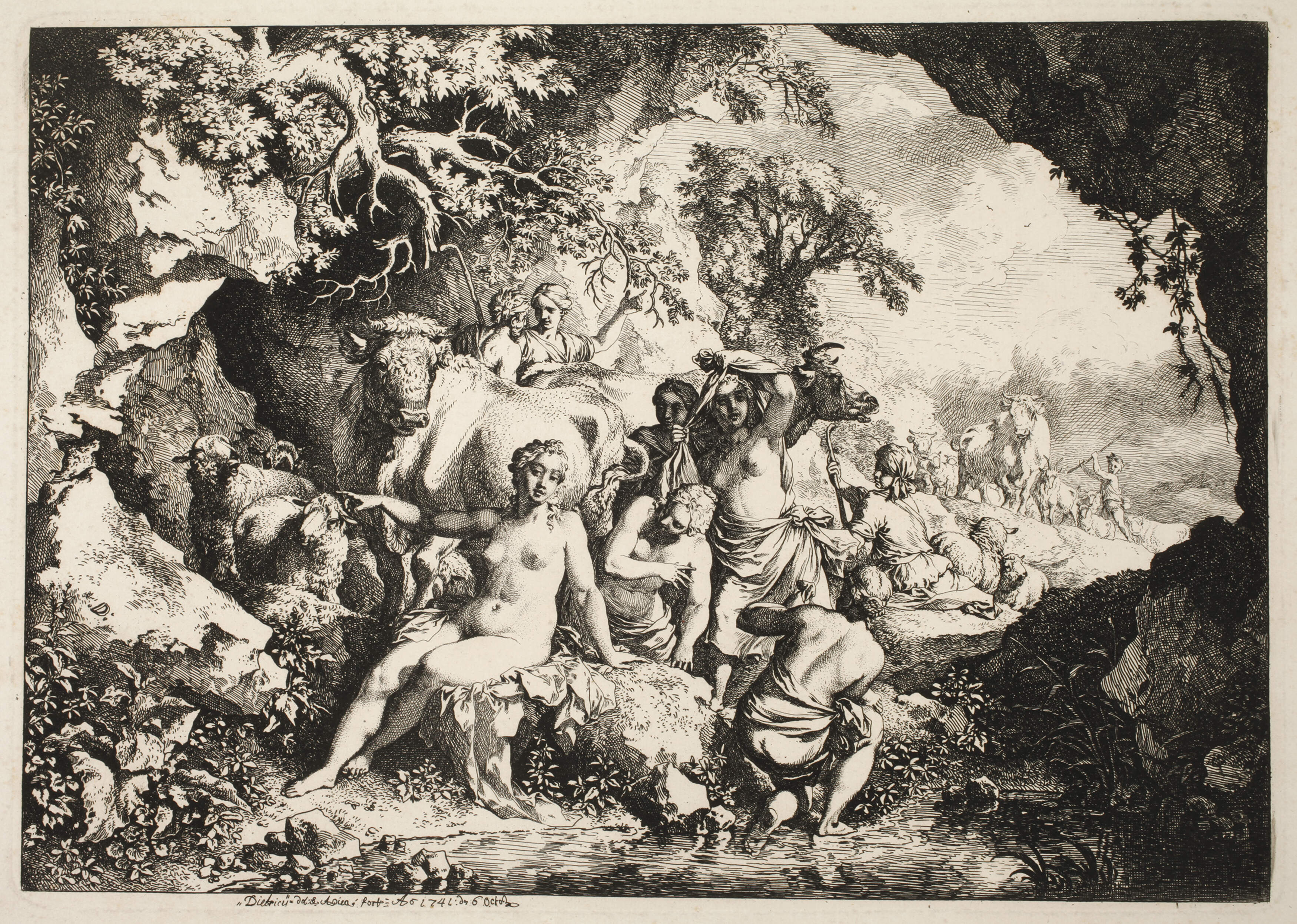 Christian Dietricy, Die badende Nymphe