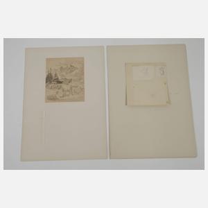 Franz Albert Venus, attr., Drei Skizzen