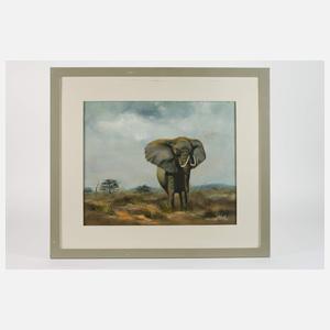 Manfred Leibl, Elefant in der Savanne