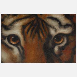 Manfred Leibl, Mädchenportrait mit Tigerkopf