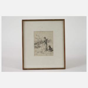 Hugo Mühlig, Schäfer bei seiner Herde