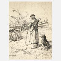 Hugo Mühlig, Schäfer bei seiner Herde111