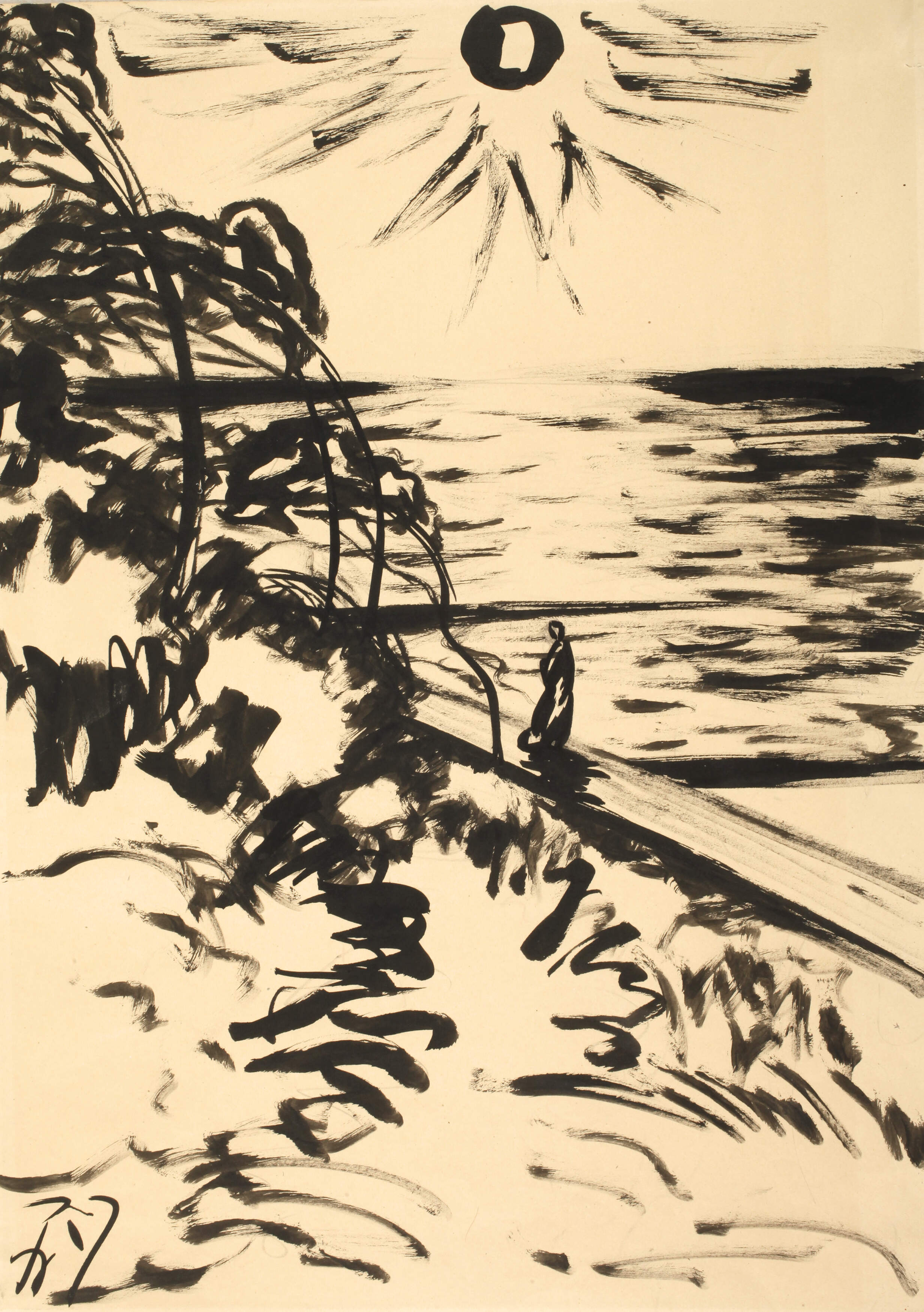 Fritz Zalisz, "Windflüchter am Darß"