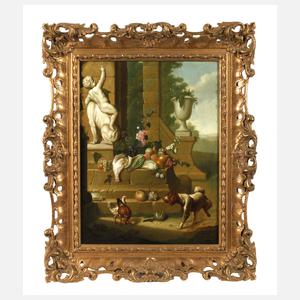 Pieter Jacob Horemans, barockes Stillleben mit Hund Horremann 1773