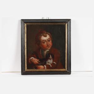 H. Jung, attr., Junger Mann mit Hündchen