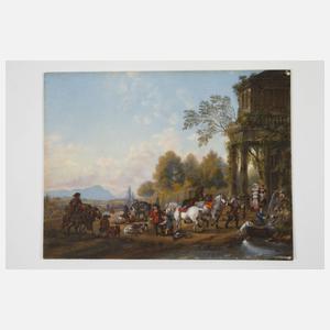nach Philips Wouwerman, "Die Rückkehr von der Jagd"