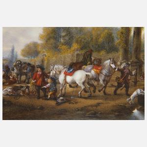 nach Philips Wouwerman, "Die Rückkehr von der Jagd"