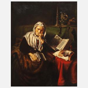 nach Nicolaes Maes, Schlafende Spitzenklöpplerin