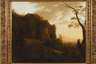 Südliche Landschaft mit Brücke und Schafhirten