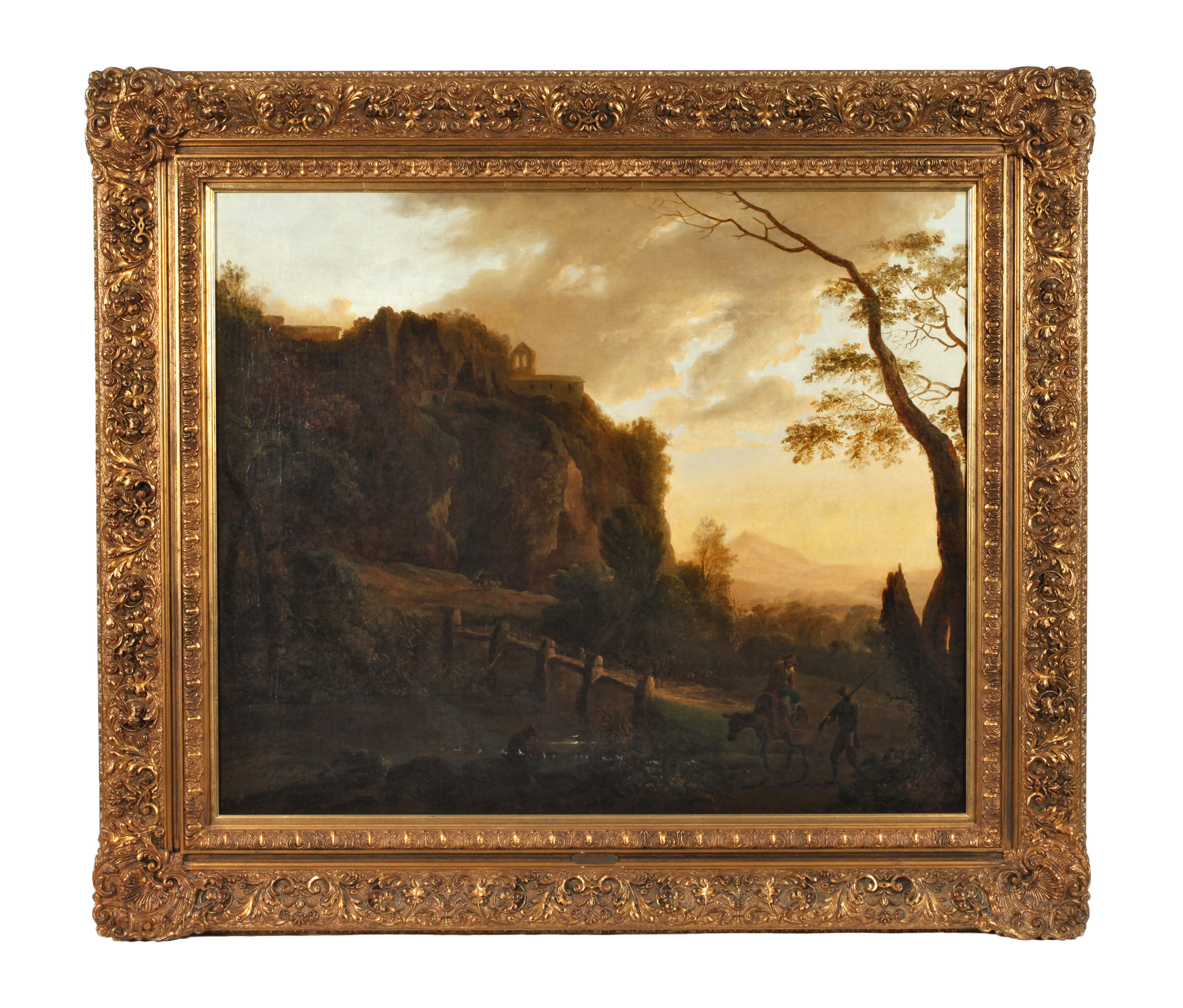 Südliche Landschaft mit Brücke und Schafhirten