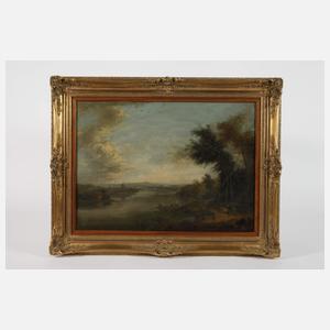 Breite Flusslandschaft mit Figurenstaffage