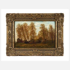 Hendrik van Bloem, Herbstlandschaft mit Bauernhof