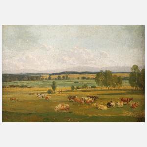 Heinrich Bürkel, attr., Landschaft mit Kühen