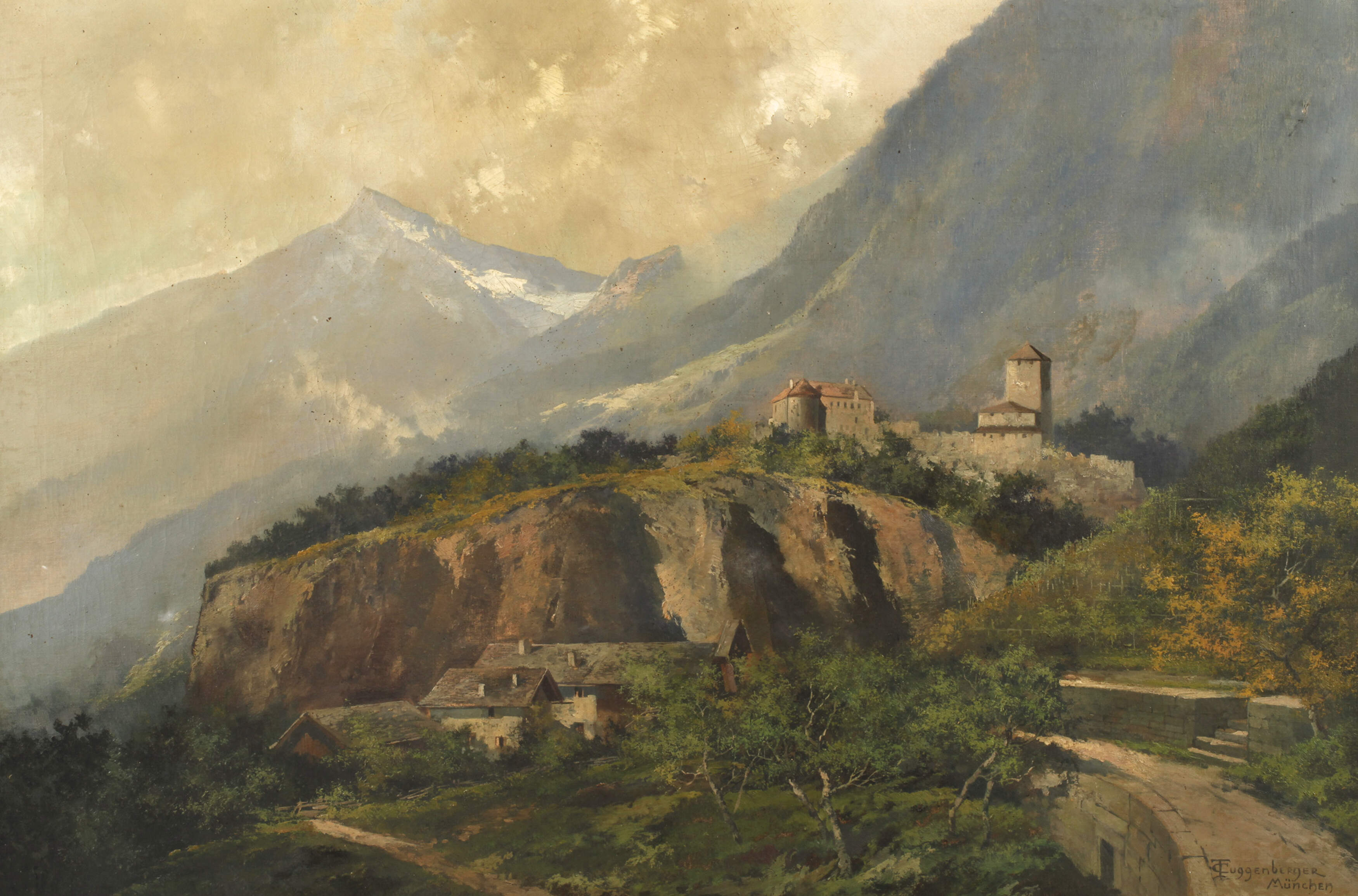 Theodor Guggenberger, Landschaft mit Burg