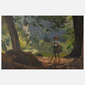 Joseph Haunstetter, Knabe unter Bäumen