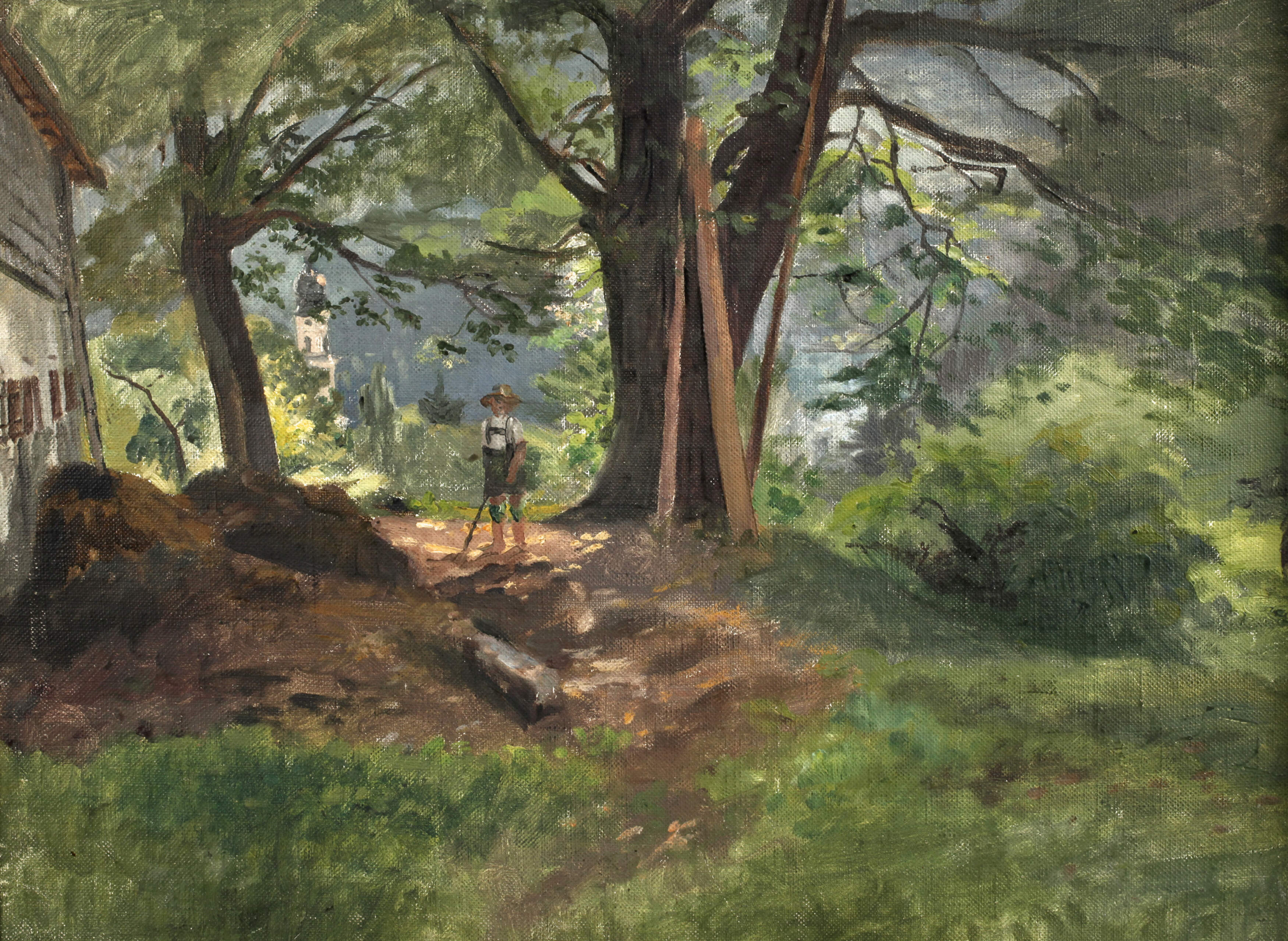 Joseph Haunstetter, Knabe unter Bäumen